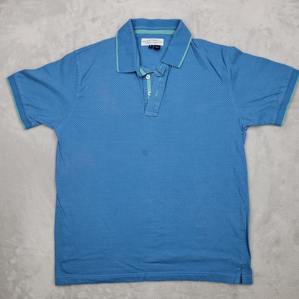 Peter Christian Shirt Mens Large‎ Golf Polo Spotted Gentleman Outfitter Adult L